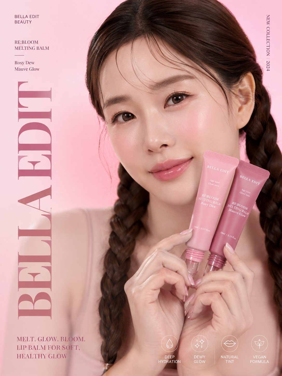 BELLA EDIT RE:BLOOM MELTING BALM (ROSY DEW, MAUVE GLASS)